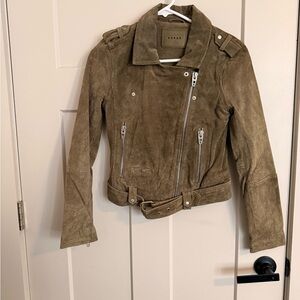 Blank NYC Olive Suede Biker Jacket